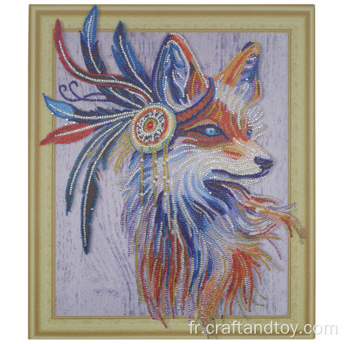 Fox en toile de peinture de diamant